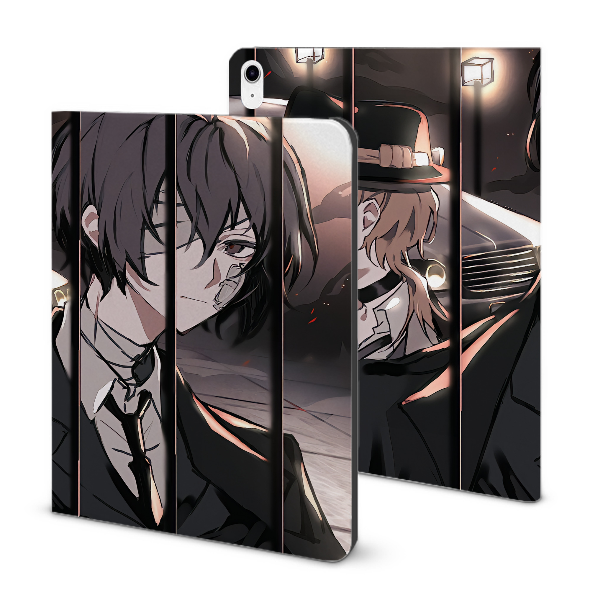 （画像用） 文豪ストレイドッグス Bungo Stray Dogs IPad ケース ブック型 PUレザー TPU 耐衝撃 軽量 薄型 ペン収納なし 全面保護 IPad 各モデル対応